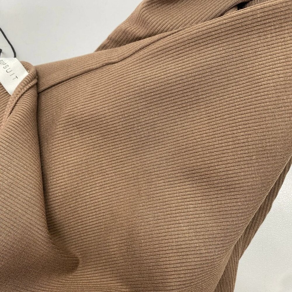 NEW BUMPSUIT Sculpting Rib Soft Maternity Unitard Jumpsuit – Brown – Size L - Picture 12 of 12